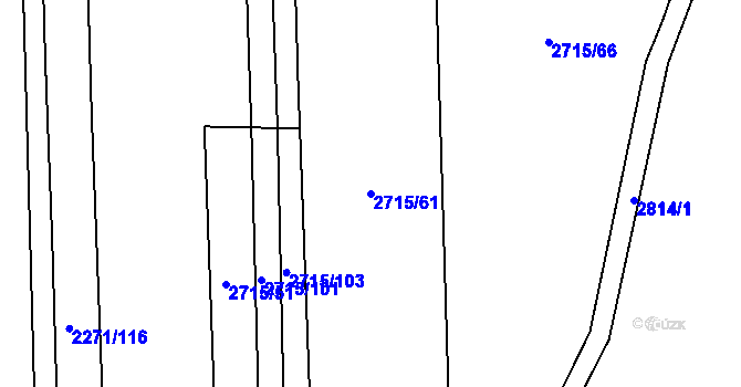 Parcela st. 2715/61 v KÚ Drahotuše, Katastrální mapa