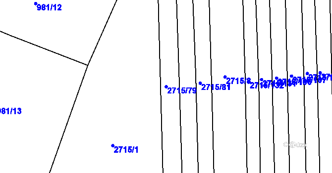 Parcela st. 2715/79 v KÚ Drahotuše, Katastrální mapa