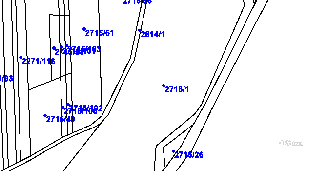 Parcela st. 2716/1 v KÚ Drahotuše, Katastrální mapa