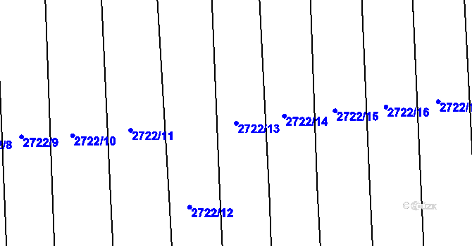Parcela st. 2722/13 v KÚ Drahotuše, Katastrální mapa