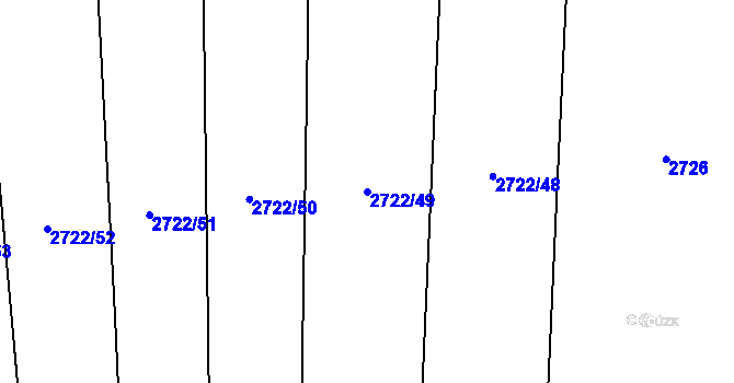 Parcela st. 2722/49 v KÚ Drahotuše, Katastrální mapa