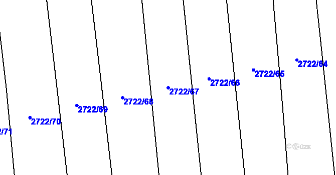 Parcela st. 2722/67 v KÚ Drahotuše, Katastrální mapa