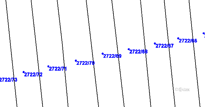 Parcela st. 2722/69 v KÚ Drahotuše, Katastrální mapa