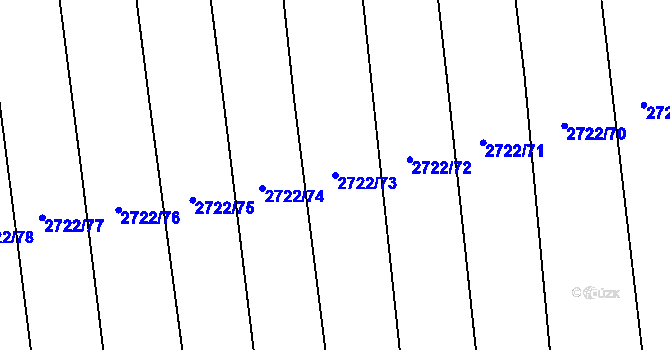 Parcela st. 2722/73 v KÚ Drahotuše, Katastrální mapa