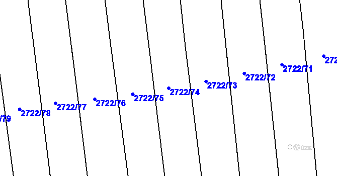 Parcela st. 2722/74 v KÚ Drahotuše, Katastrální mapa