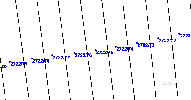 Parcela st. 2722/75 v KÚ Drahotuše, Katastrální mapa
