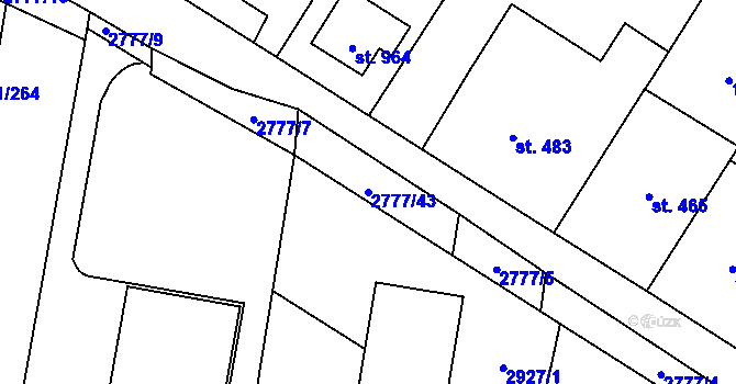 Parcela st. 2777/43 v KÚ Drahotuše, Katastrální mapa