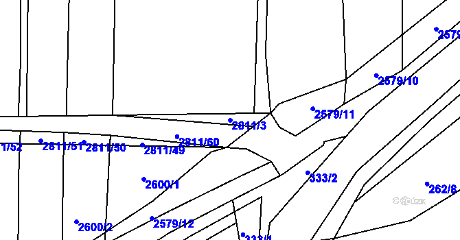 Parcela st. 2811/3 v KÚ Drahotuše, Katastrální mapa
