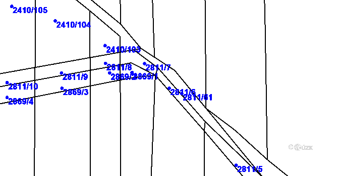 Parcela st. 2811/6 v KÚ Drahotuše, Katastrální mapa