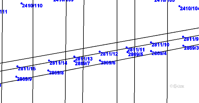 Parcela st. 2811/12 v KÚ Drahotuše, Katastrální mapa