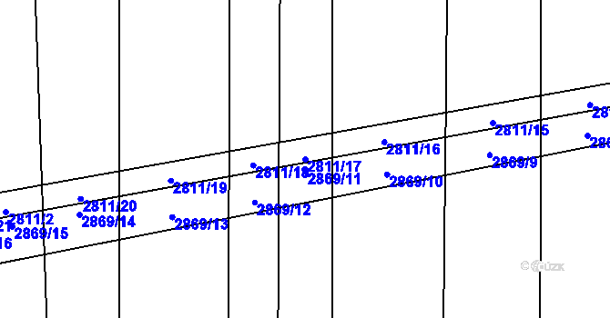 Parcela st. 2811/17 v KÚ Drahotuše, Katastrální mapa