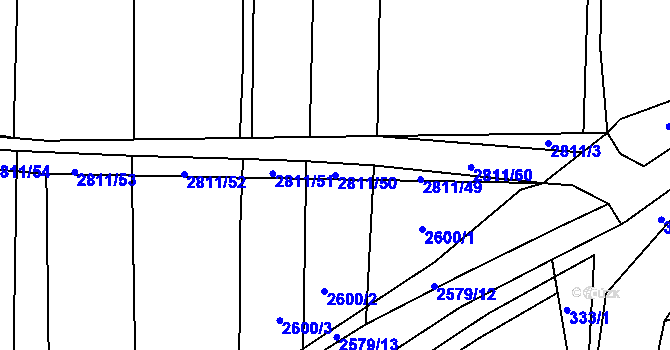 Parcela st. 2811/50 v KÚ Drahotuše, Katastrální mapa
