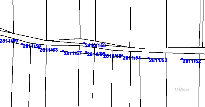 Parcela st. 2811/55 v KÚ Drahotuše, Katastrální mapa