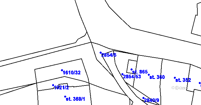 Parcela st. 2854/6 v KÚ Drahotuše, Katastrální mapa