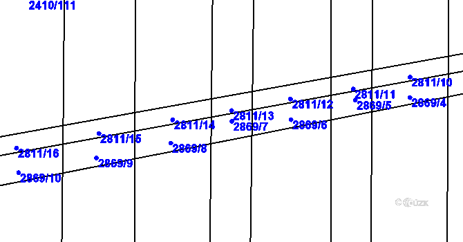 Parcela st. 2869/7 v KÚ Drahotuše, Katastrální mapa