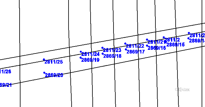 Parcela st. 2869/18 v KÚ Drahotuše, Katastrální mapa