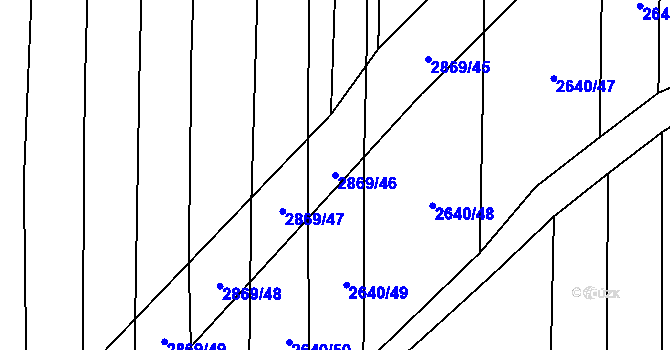 Parcela st. 2869/46 v KÚ Drahotuše, Katastrální mapa