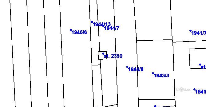 Parcela st. 2350 v KÚ Drahotuše, Katastrální mapa