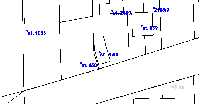 Parcela st. 2584 v KÚ Drahotuše, Katastrální mapa