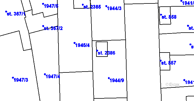 Parcela st. 2386 v KÚ Drahotuše, Katastrální mapa