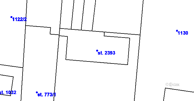 Parcela st. 2393 v KÚ Drahotuše, Katastrální mapa