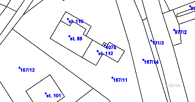 Parcela st. 112 v KÚ Drahouš, Katastrální mapa