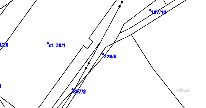 Parcela st. 229/6 v KÚ Drahouš, Katastrální mapa