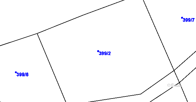 Parcela st. 399/2 v KÚ Drahouš, Katastrální mapa