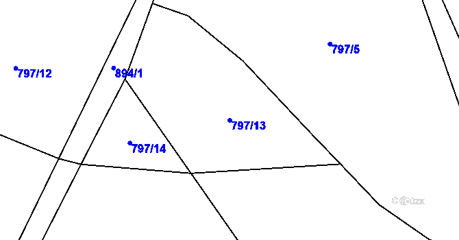 Parcela st. 797/13 v KÚ Tlestky, Katastrální mapa