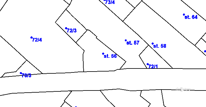 Parcela st. 56 v KÚ Drahov, Katastrální mapa