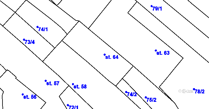 Parcela st. 64 v KÚ Drahov, Katastrální mapa