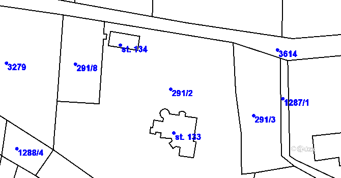 Parcela st. 291/2 v KÚ Drahov, Katastrální mapa