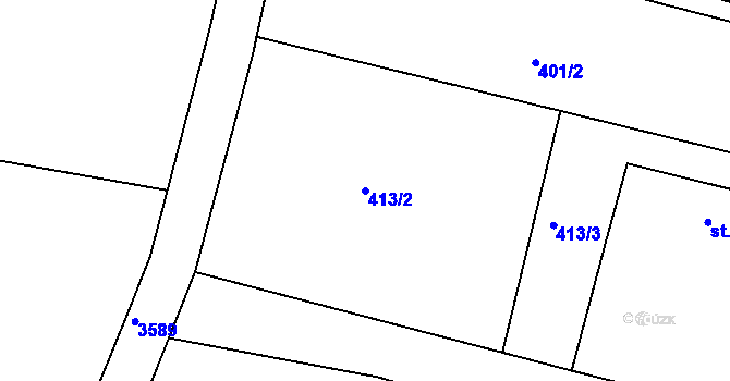 Parcela st. 413/2 v KÚ Drahov, Katastrální mapa