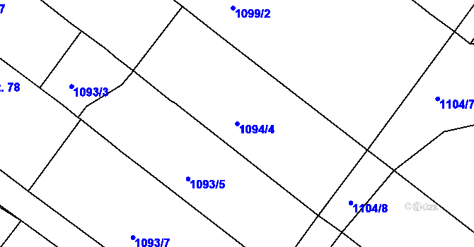 Parcela st. 1094/4 v KÚ Drahov, Katastrální mapa