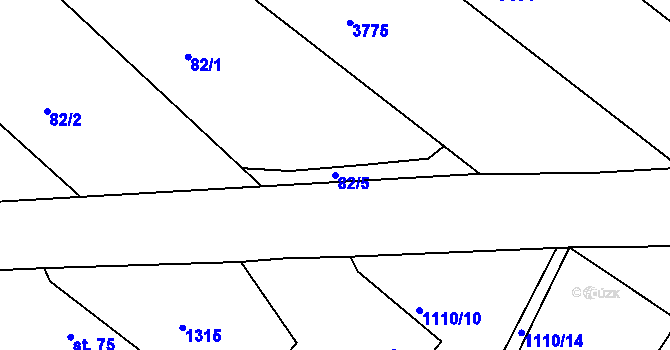 Parcela st. 82/5 v KÚ Drahov, Katastrální mapa