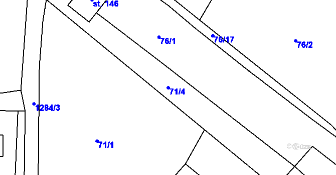 Parcela st. 71/4 v KÚ Drahov, Katastrální mapa