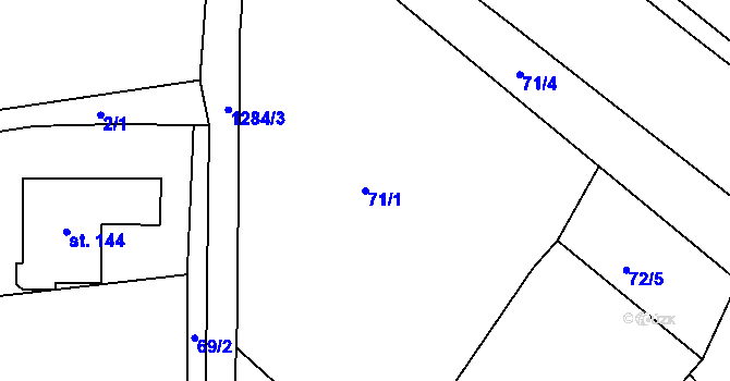 Parcela st. 71/1 v KÚ Drahov, Katastrální mapa