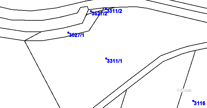 Parcela st. 3311 v KÚ Drahov, Katastrální mapa