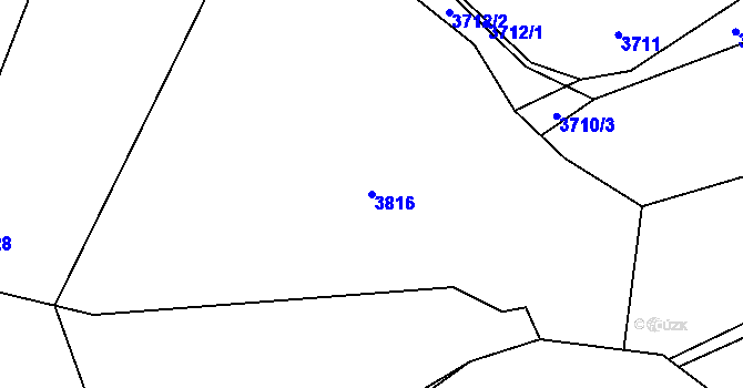 Parcela st. 3816 v KÚ Drahov, Katastrální mapa