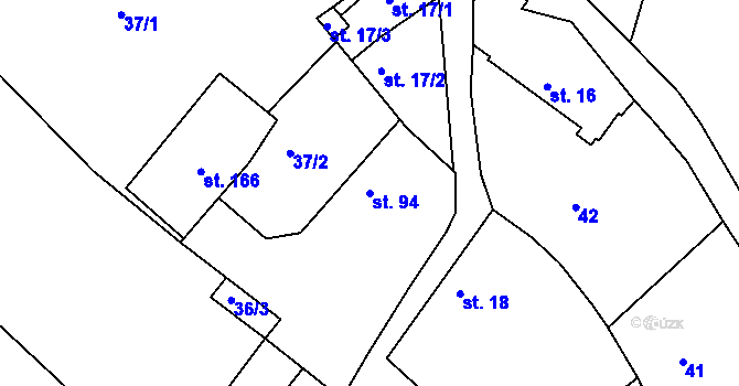 Parcela st. 94 v KÚ Božkovice, Katastrální mapa