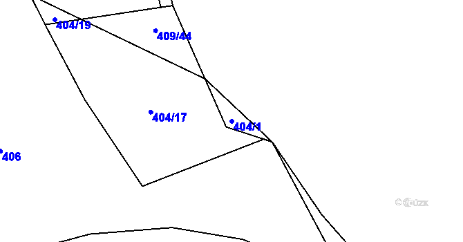 Parcela st. 404/1 v KÚ Božkovice, Katastrální mapa