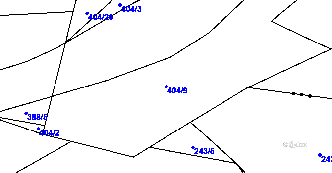 Parcela st. 404/9 v KÚ Božkovice, Katastrální mapa