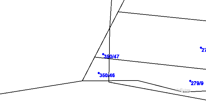 Parcela st. 350/47 v KÚ Božkovice, Katastrální mapa