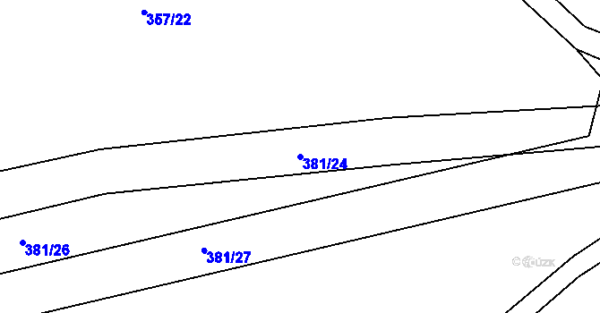 Parcela st. 381/24 v KÚ Božkovice, Katastrální mapa
