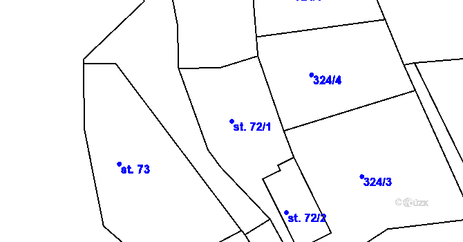 Parcela st. 72/1 v KÚ Drachkov, Katastrální mapa
