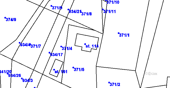Parcela st. 114 v KÚ Drachkov, Katastrální mapa