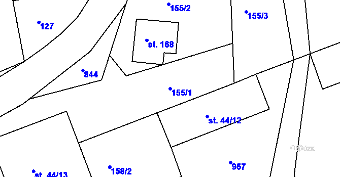 Parcela st. 155/1 v KÚ Drachkov, Katastrální mapa