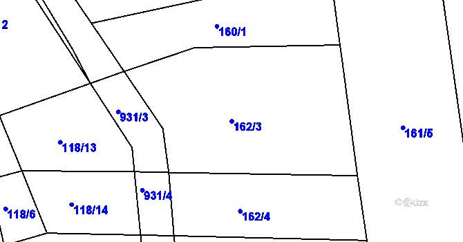 Parcela st. 162/3 v KÚ Drachkov, Katastrální mapa