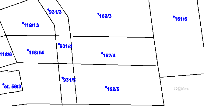 Parcela st. 162/4 v KÚ Drachkov, Katastrální mapa