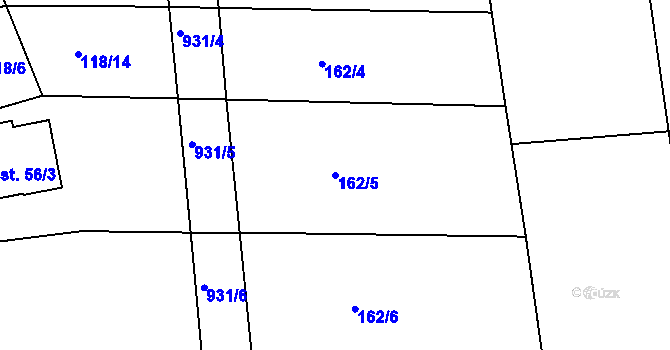 Parcela st. 162/5 v KÚ Drachkov, Katastrální mapa